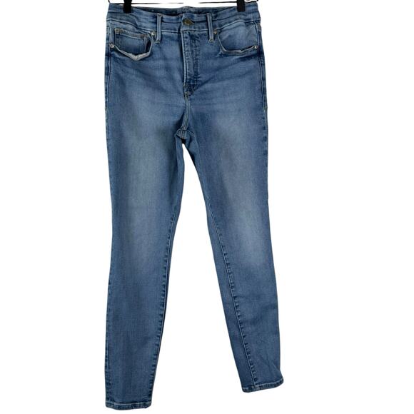 Good American Denim - Good American Women's Blue High Rise Stretch Cotton Blend Skinny Jeans Size 8/29